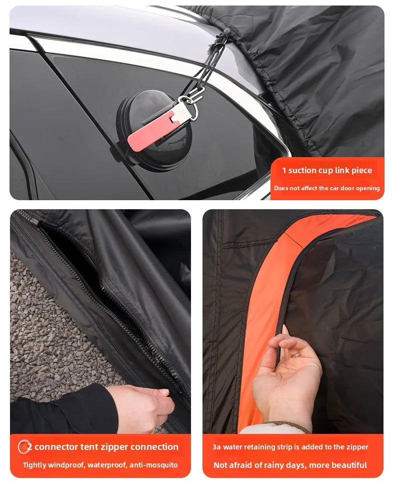 Tienda de techo hidráulica de apertura rápida – Toldo impermeable de doble capa – Refugio de camping para 5-8 personas