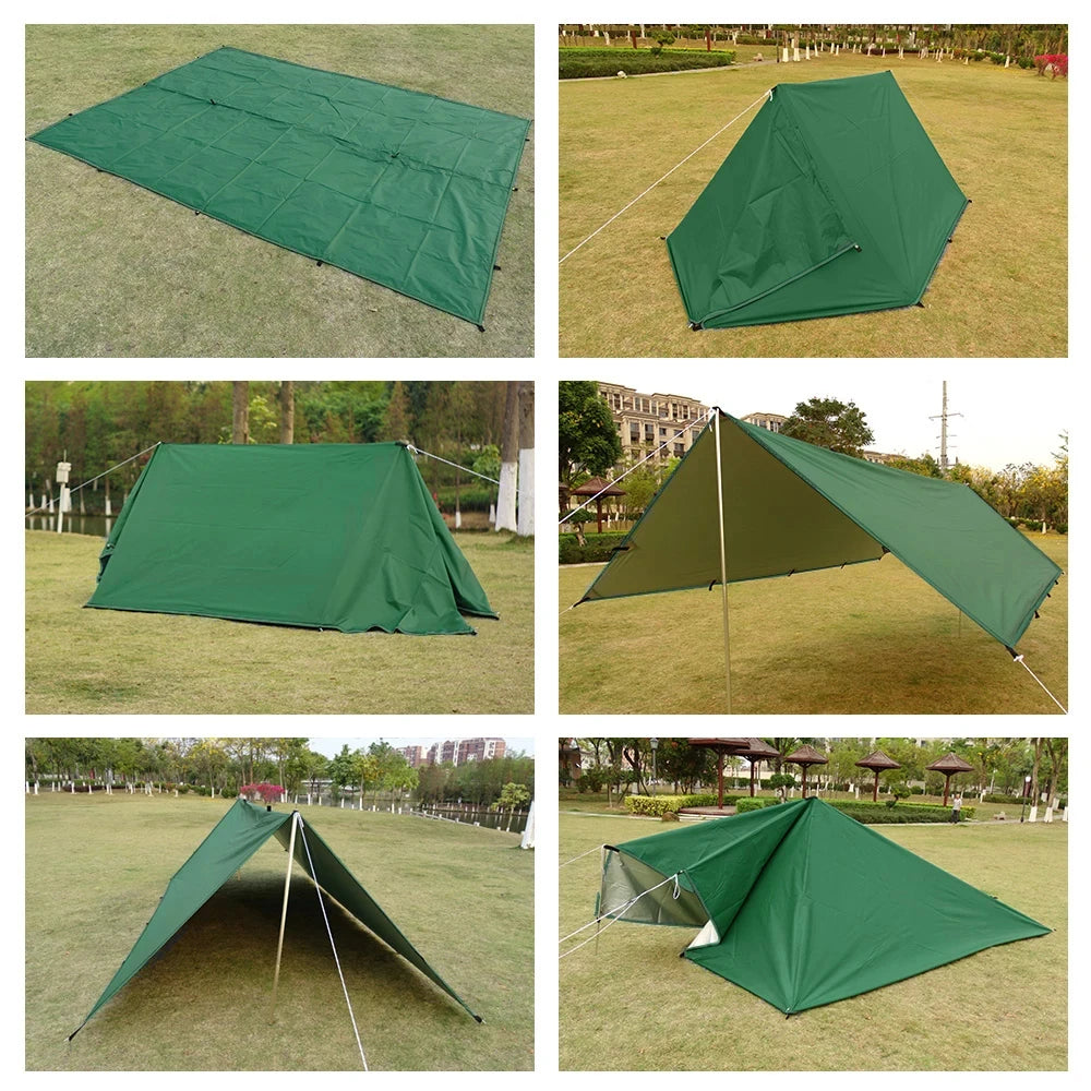 19 Hang Point Tarp Waterpoof Survival Bushcraft Sun Shelter Beach Shade Tent Outdoor Canopy Backpacking Tourist Awning 4x4 3x3m Trekker Essentials
