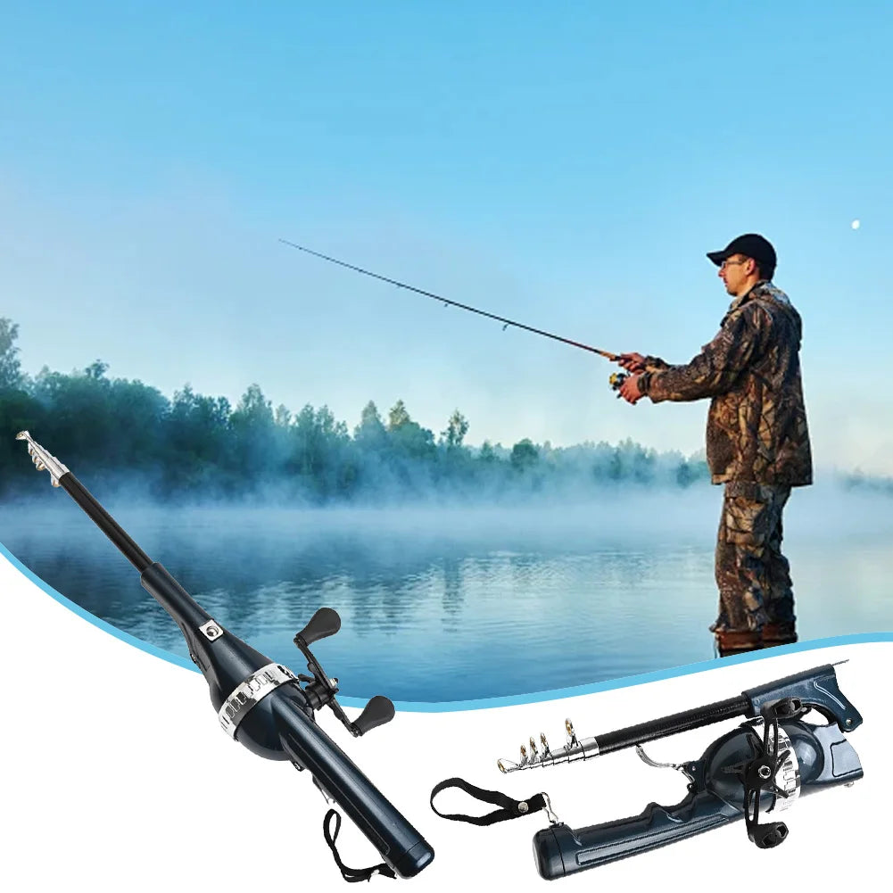 Carbon Fiber Telescopic Fishing Rod - Portable Foldable Spinning Rod with Reel