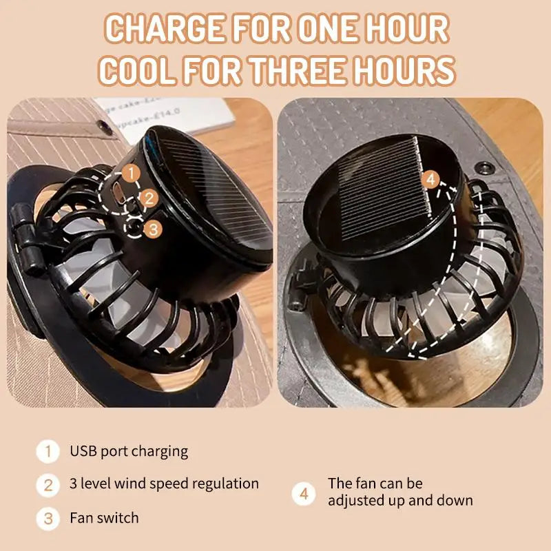 Large Size Quick Dry Bucket Hat With Solar Powered Fan USB Charging Sun Hat For Men Outdoor Hiking Camping Fishing Cooling Wear Trekker Essentials