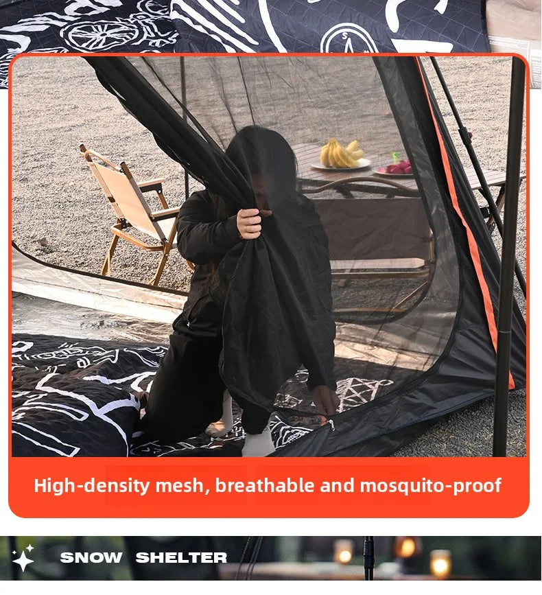 Tienda de techo hidráulica de apertura rápida – Toldo impermeable de doble capa – Refugio de camping para 5-8 personas