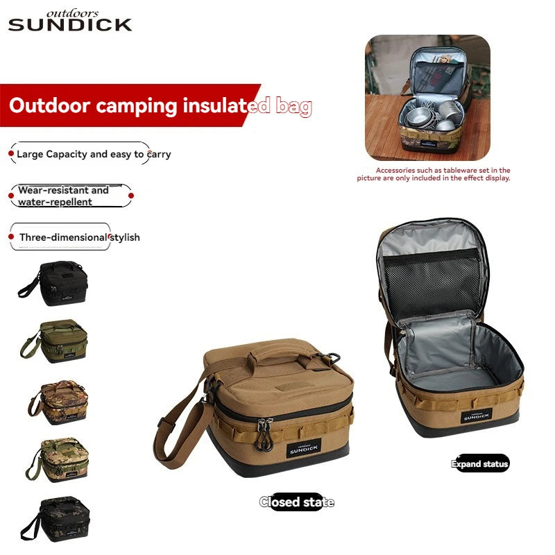 1 black/brown/Army green/camo optional camping insulated outdoor camping bowl cup storage bag Trekker Essentials