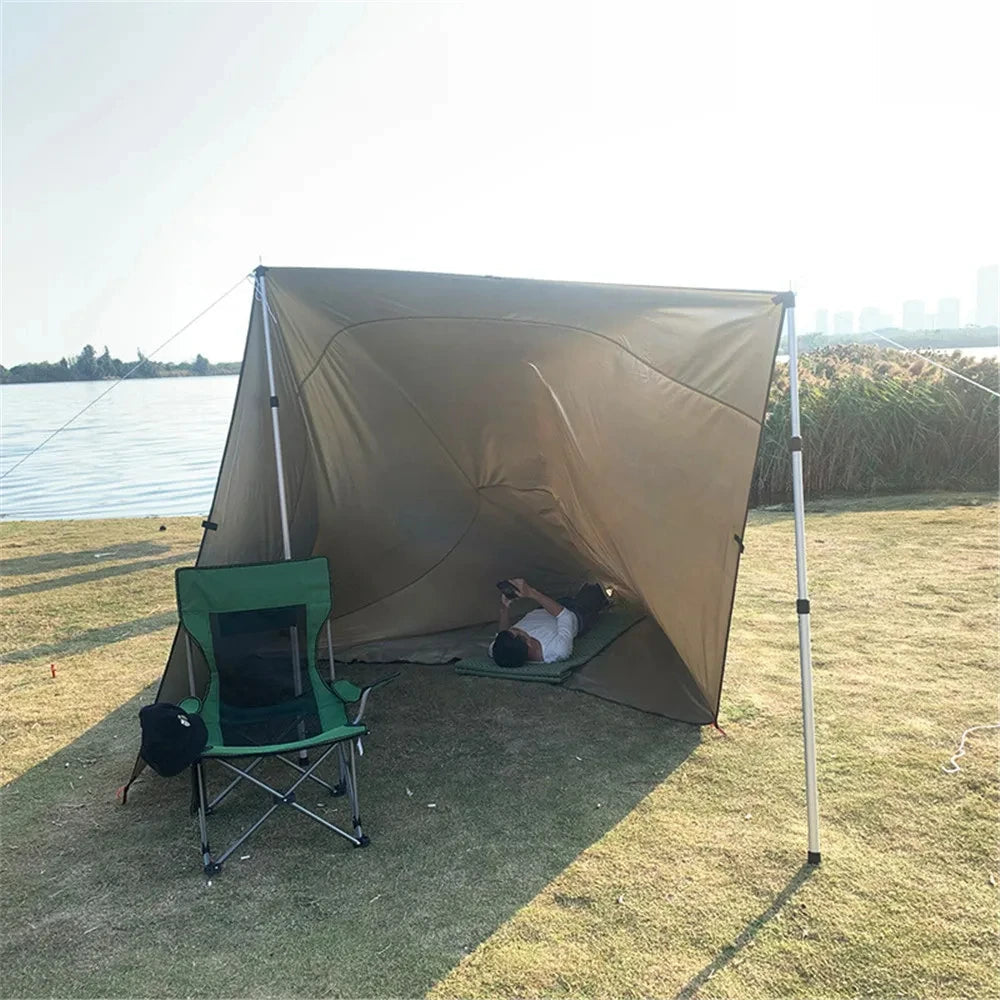 19 Hang Point Tarp Waterpoof Survival Bushcraft Sun Shelter Beach Shade Tent Outdoor Canopy Backpacking Tourist Awning 4x4 3x3m Trekker Essentials