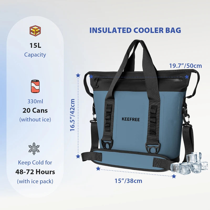 2026 Waterproof Cooler Bag Outdoor Large Capacity Picnic Camping Fishing Ice Bag Portable Thermal Insulation Cold TPU Picnic Bag Trekker Essentials
