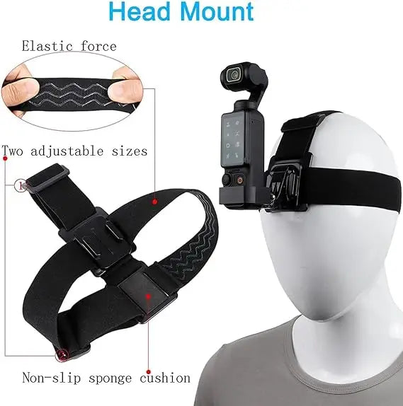 Accessories Kit for DJI Osmo Pocket 3 – Quick Release Head Strap, Chest Harness, Backpack Clip & Wrist Mount Set