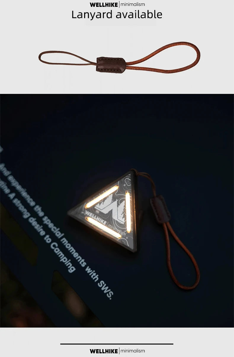 WELLHIKE Outdoor Tactical Triangle Light SWS Riding Night Light Badge Warning Backpack Decoration Camping Mini Hanging Lights Trekker Essentials