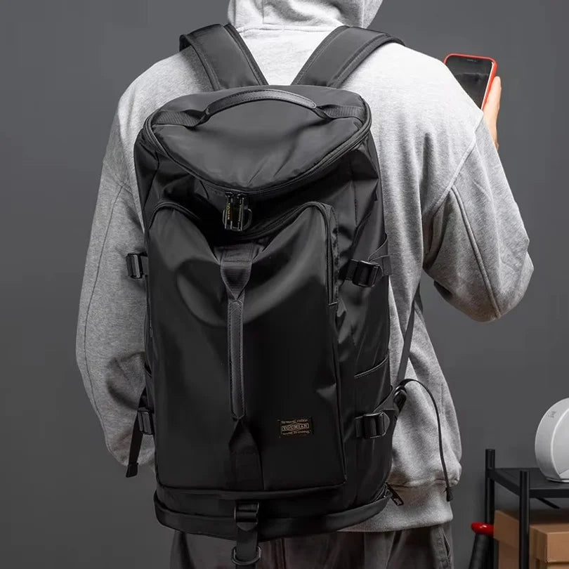 Men Large Travel Shoulder Bag Waterproof Sport Duffle Backpack Outdoor Luggage Pack Trip Bucket Rucksack Function Mochila XA380C Trekker Essentials