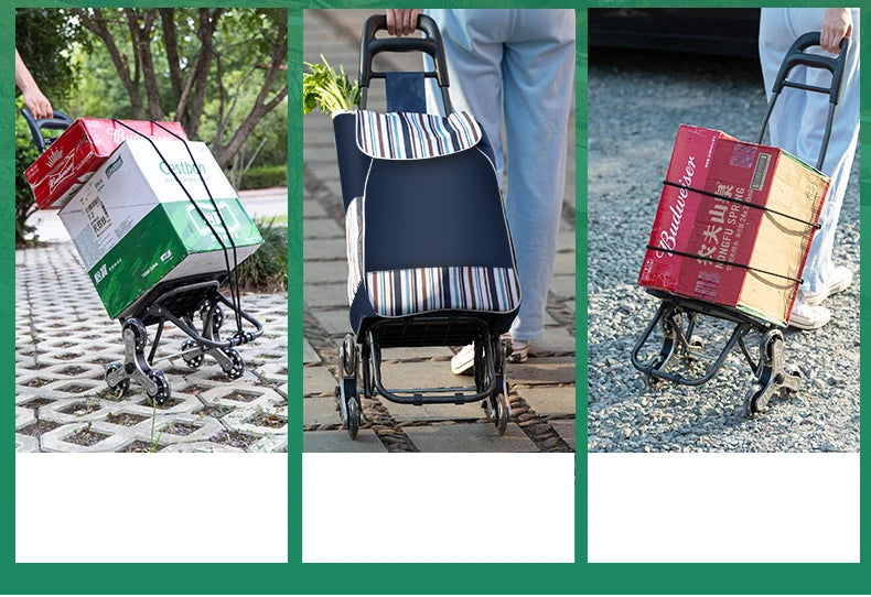 Light Grocery Shopping Trolley Household Climbing Stairs Folding Trailer Outdoor Travel Hand Pull Shopping Cart