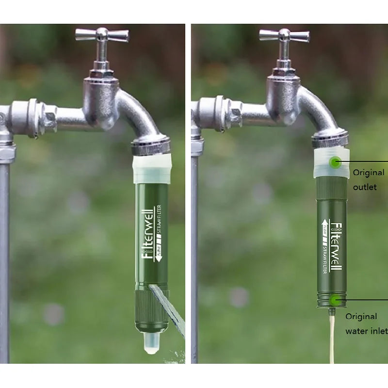 Portable Water Filter for Camping & Hiking – 0.01 Micron Backpacking Water Purifier with Squeeze Bag Trekker Essentials