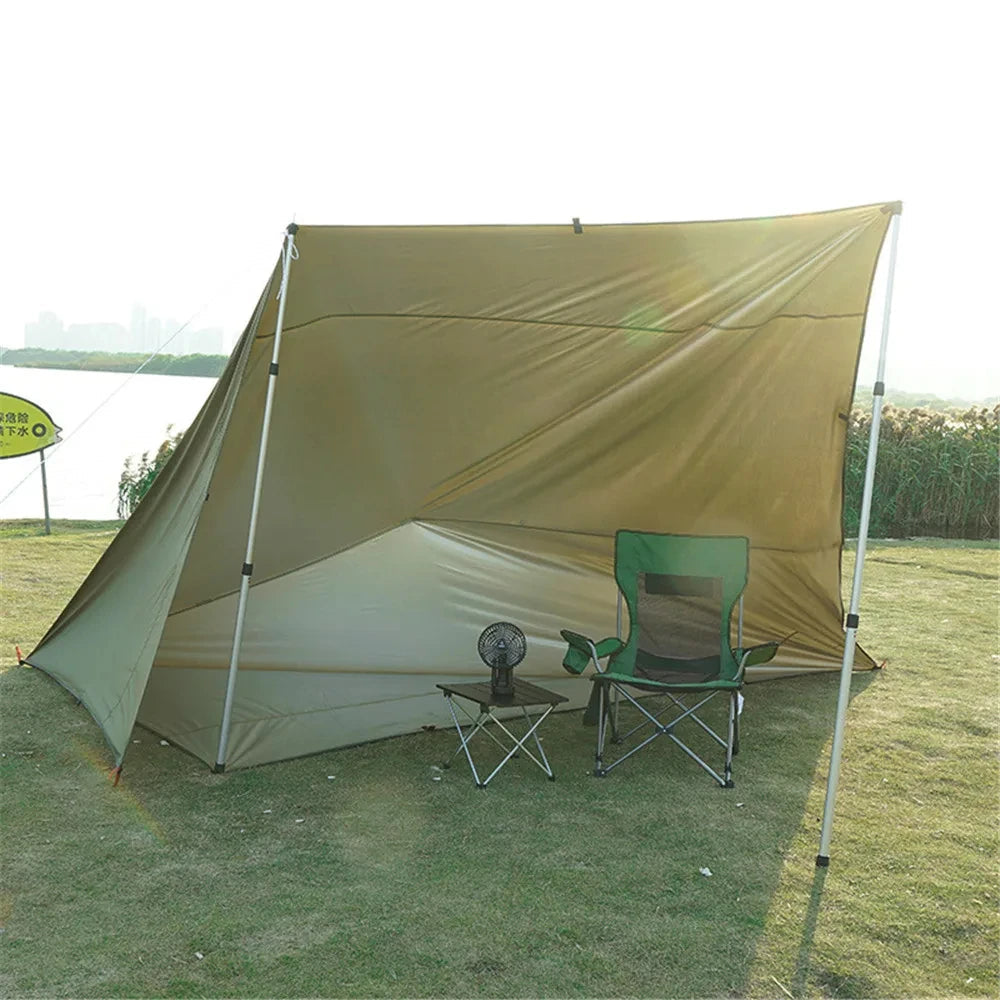 19 Hang Point Tarp Waterpoof Survival Bushcraft Sun Shelter Beach Shade Tent Outdoor Canopy Backpacking Tourist Awning 4x4 3x3m Trekker Essentials