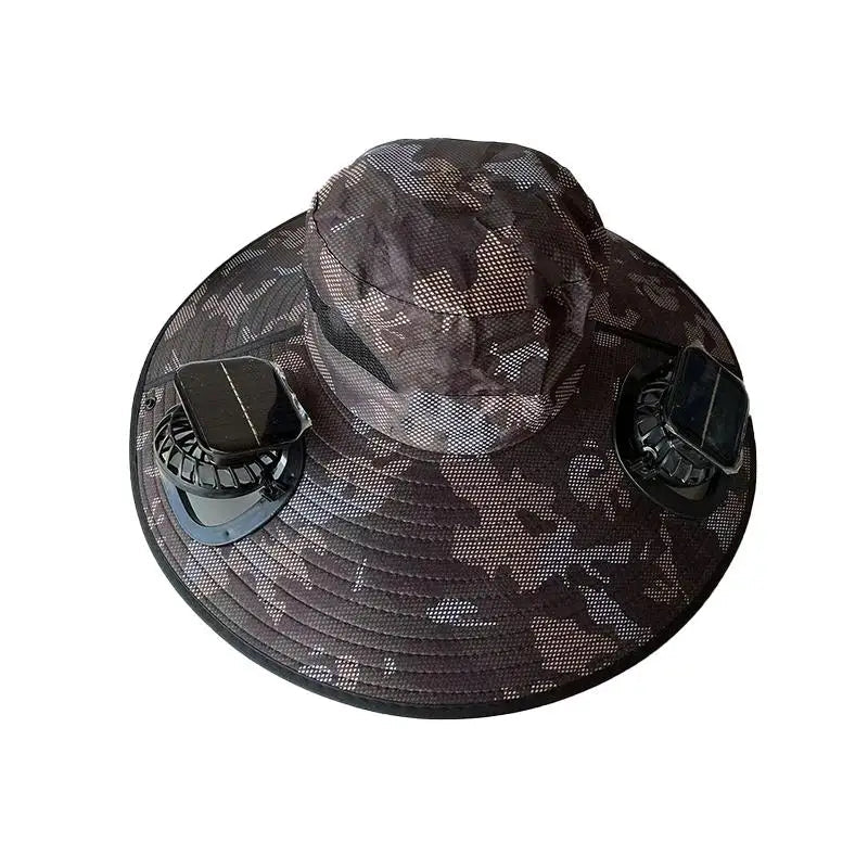 Large Size Quick Dry Bucket Hat With Solar Powered Fan USB Charging Sun Hat For Men Outdoor Hiking Camping Fishing Cooling Wear Trekker Essentials