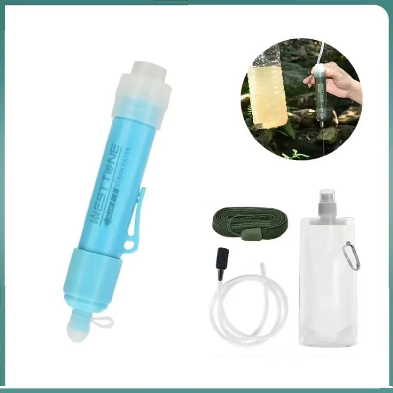 Portable Water Filter for Camping & Hiking – 0.01 Micron Backpacking Water Purifier with Squeeze Bag Trekker Essentials