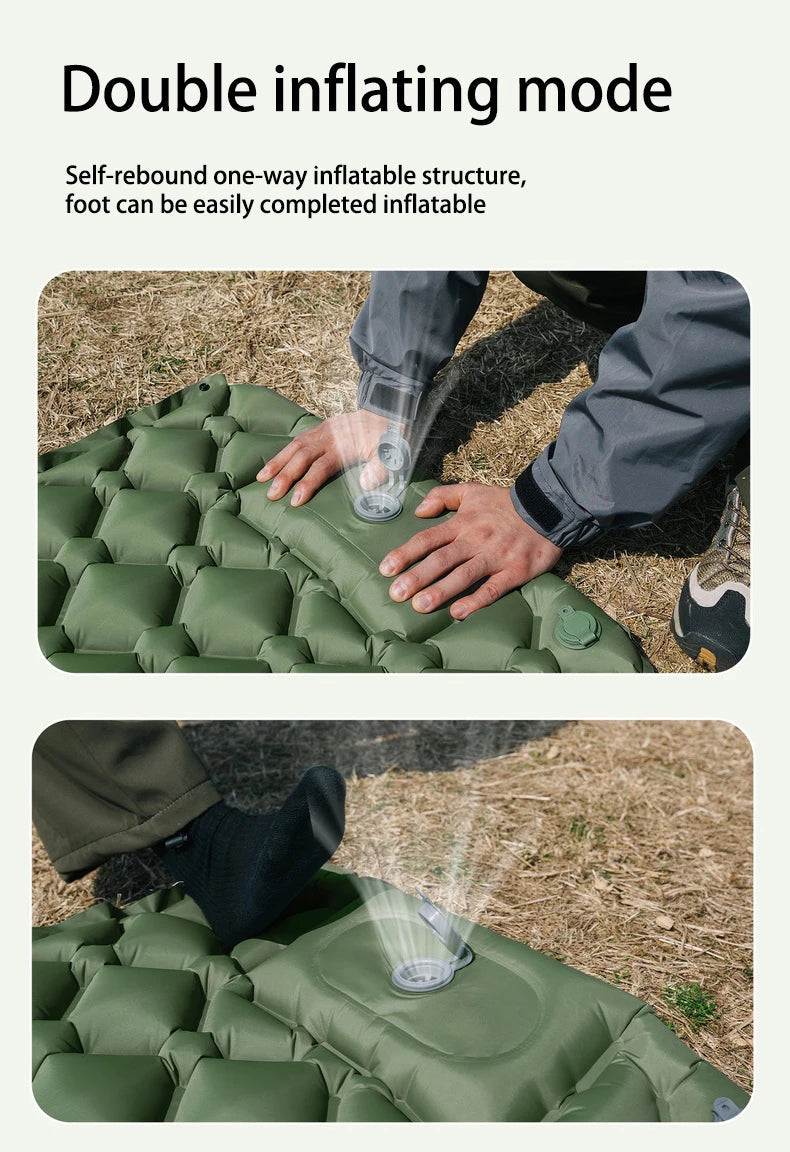 Double Inflatable Camping Mattress – Extra Wide Ultralight Sleeping Pad with Built-in Pump for Camping & Travel Trekker Essentials