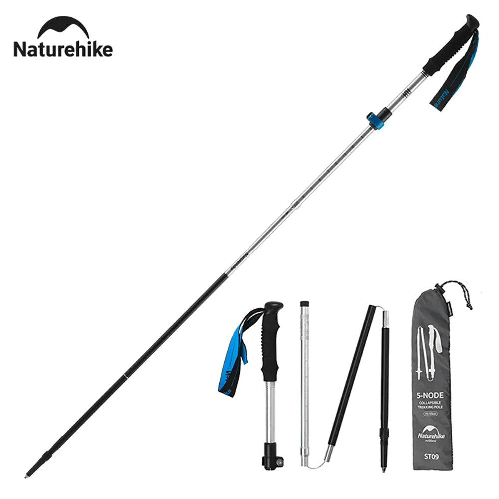 Ultralight Folding Trekking Pole – Adjustable Aluminum Hiking Walking Stick for Camping & Backpacking Trekker Essentials