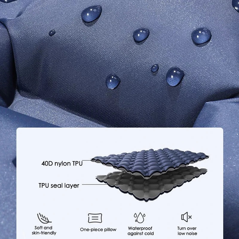 Double Inflatable Camping Mattress – Extra Wide Ultralight Sleeping Pad with Built-in Pump for Camping & Travel Trekker Essentials