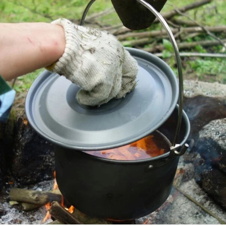 Camping Cookware Set for 1–7 Persons – Lightweight Portable Pot & Pan Set with Carry Bag Trekker Essentials