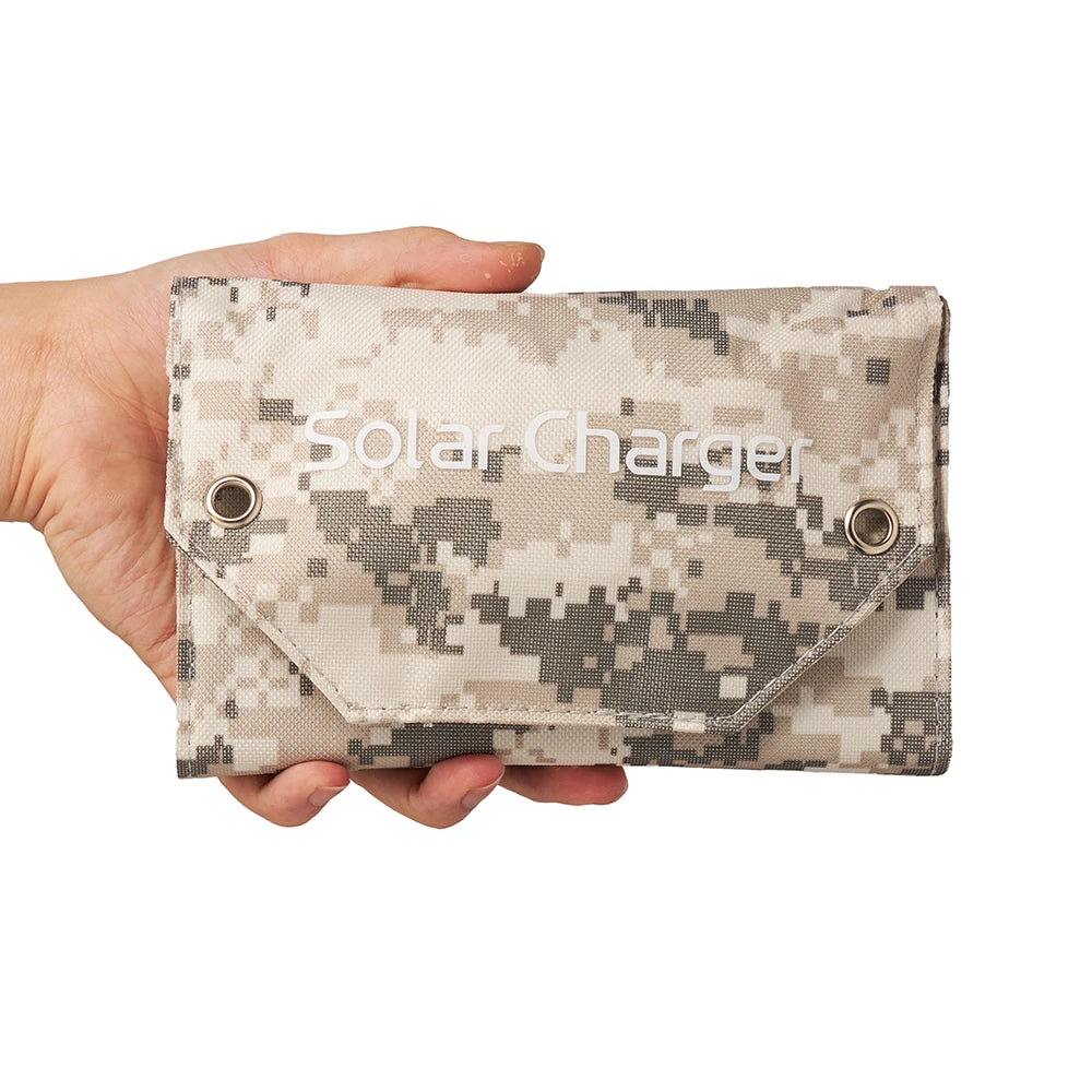 Panel solar plegable de 100 W, cargador solar portátil con USB de 5 V, celda solar impermeable para exteriores, camping y senderismo.
