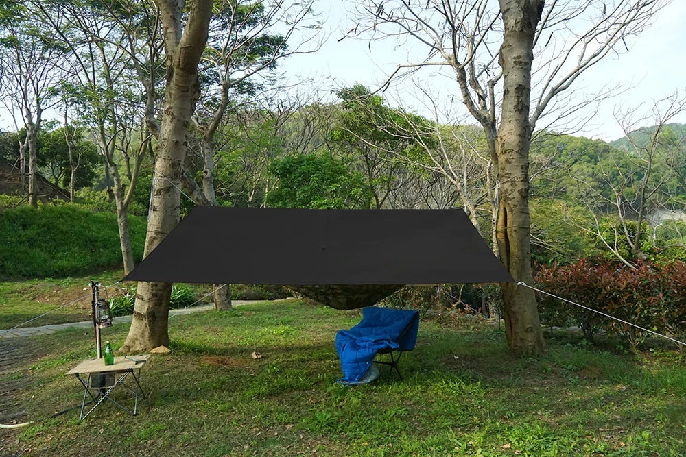 19 Hang Point Tarp Waterpoof Survival Bushcraft Sun Shelter Beach Shade Tent Outdoor Canopy Backpacking Tourist Awning 4x4 3x3m Trekker Essentials