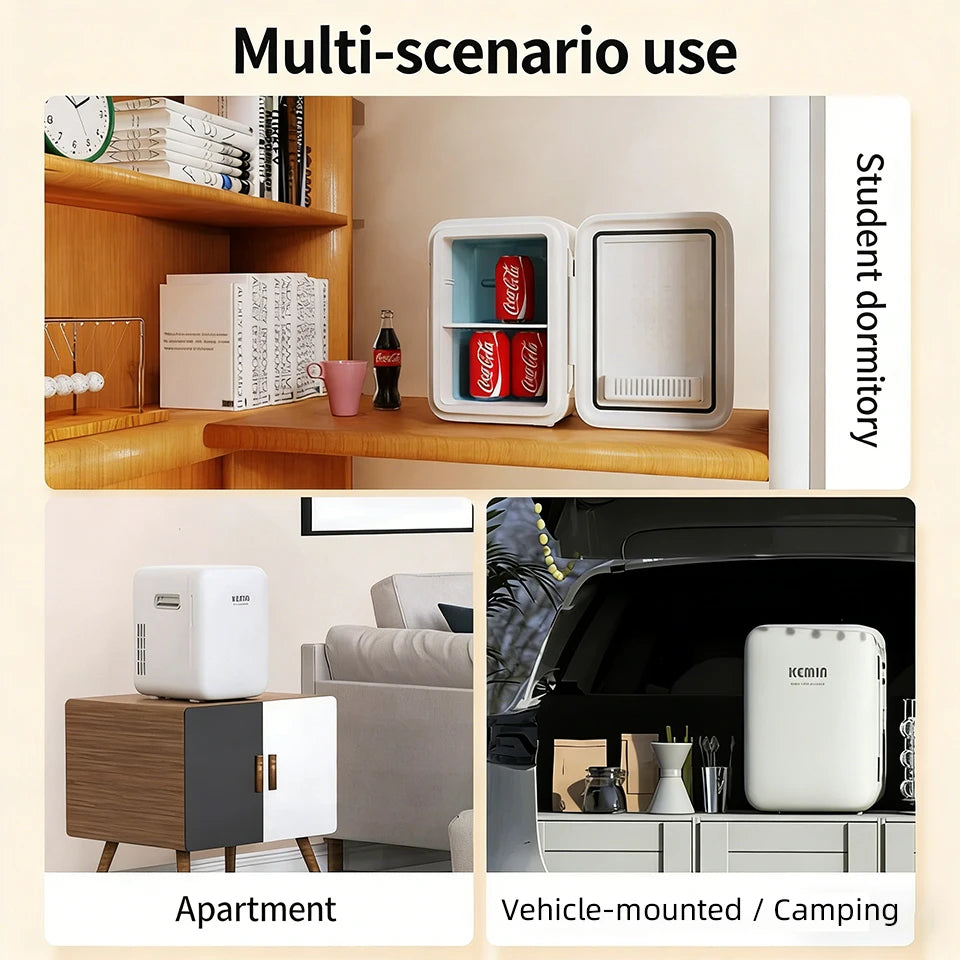 E-ACE 4L Car Refrigerator Mini Fridge Freezer Car & Home Use Portable Compressor Cooler Ice Box for Camping Summer Essential Trekker Essentials