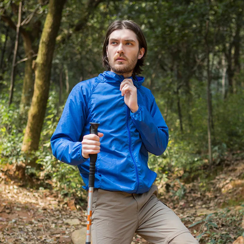 Camping Waterproof Jacket Men Women Windbreaker Men Raincoat Rain Jacket Men Waterproof Hiking Climbing Clothes Sun Protection Trekker Essentials