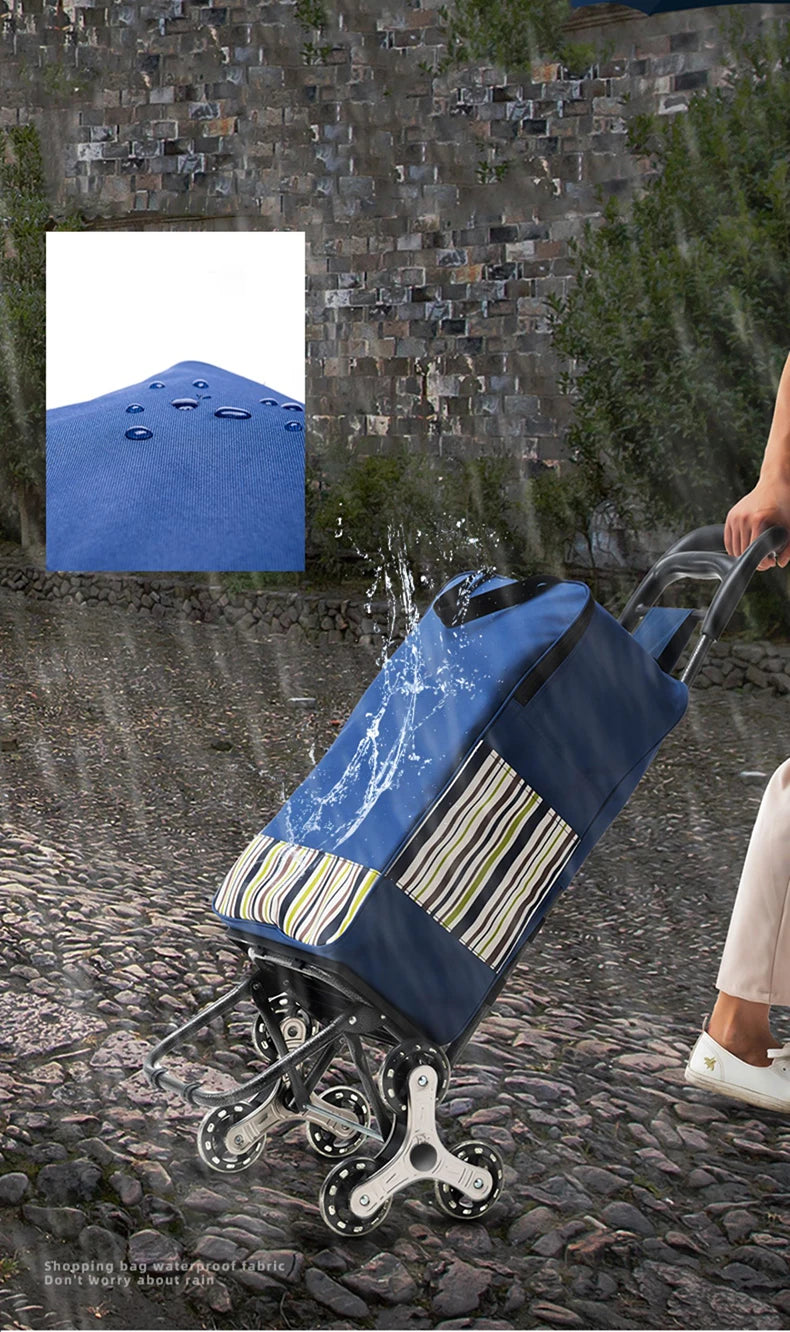 Light Grocery Shopping Trolley Household Climbing Stairs Folding Trailer Outdoor Travel Hand Pull Shopping Cart