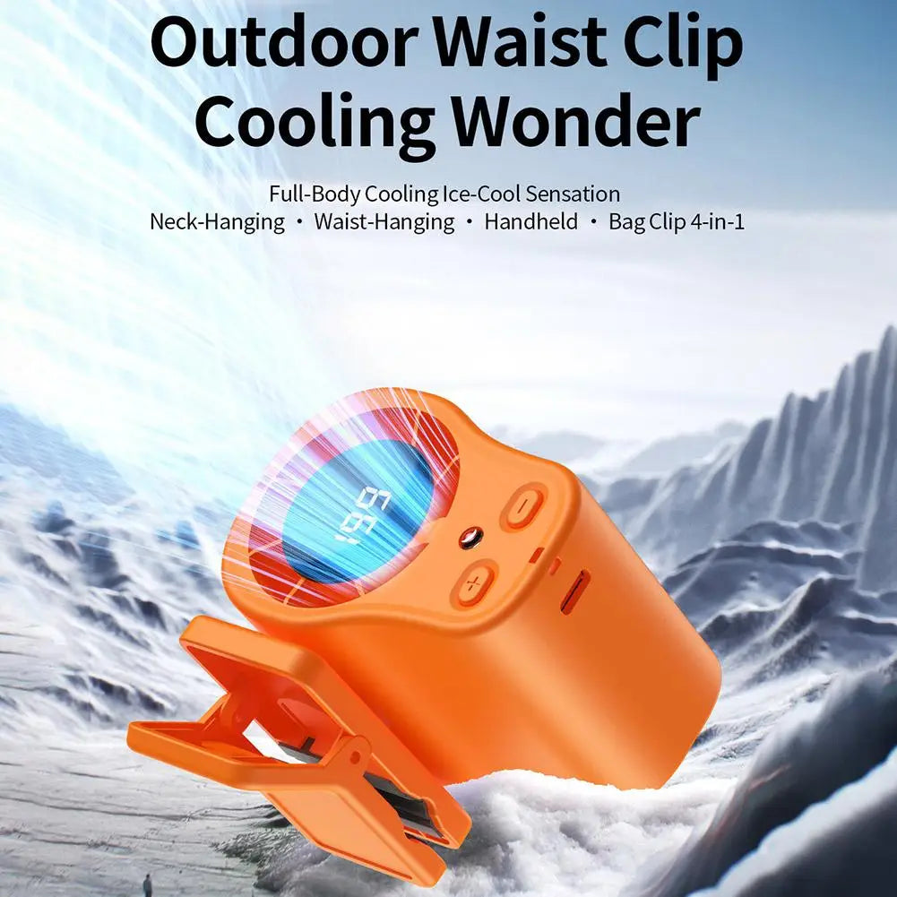 Car Fan USB Rechargeable Portable Clip-on Desk Fan LED Display 360° Rotation Quiet Powerful Airflow for Camping Travel Office Trekker Essentials