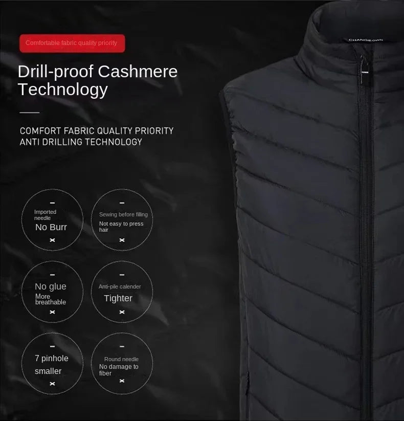 21-Zone Self-Heating Vest with USB Power | Men's & Women's Thermal Heated Jacket for Outdoor Activities