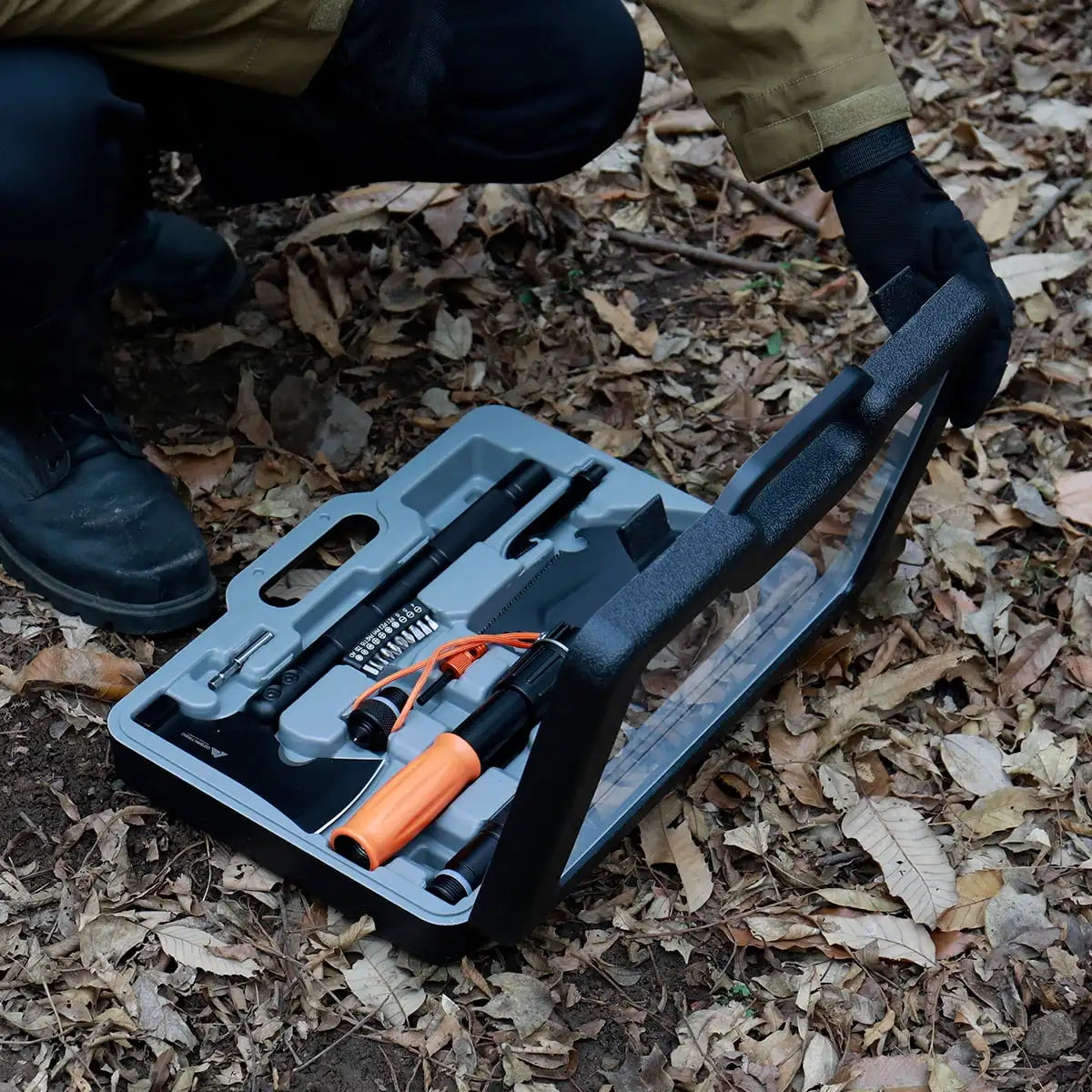 Ozark Trail 30-in-1 Survival Kit - Aluminum Handle Folding Shovel with Hard Case