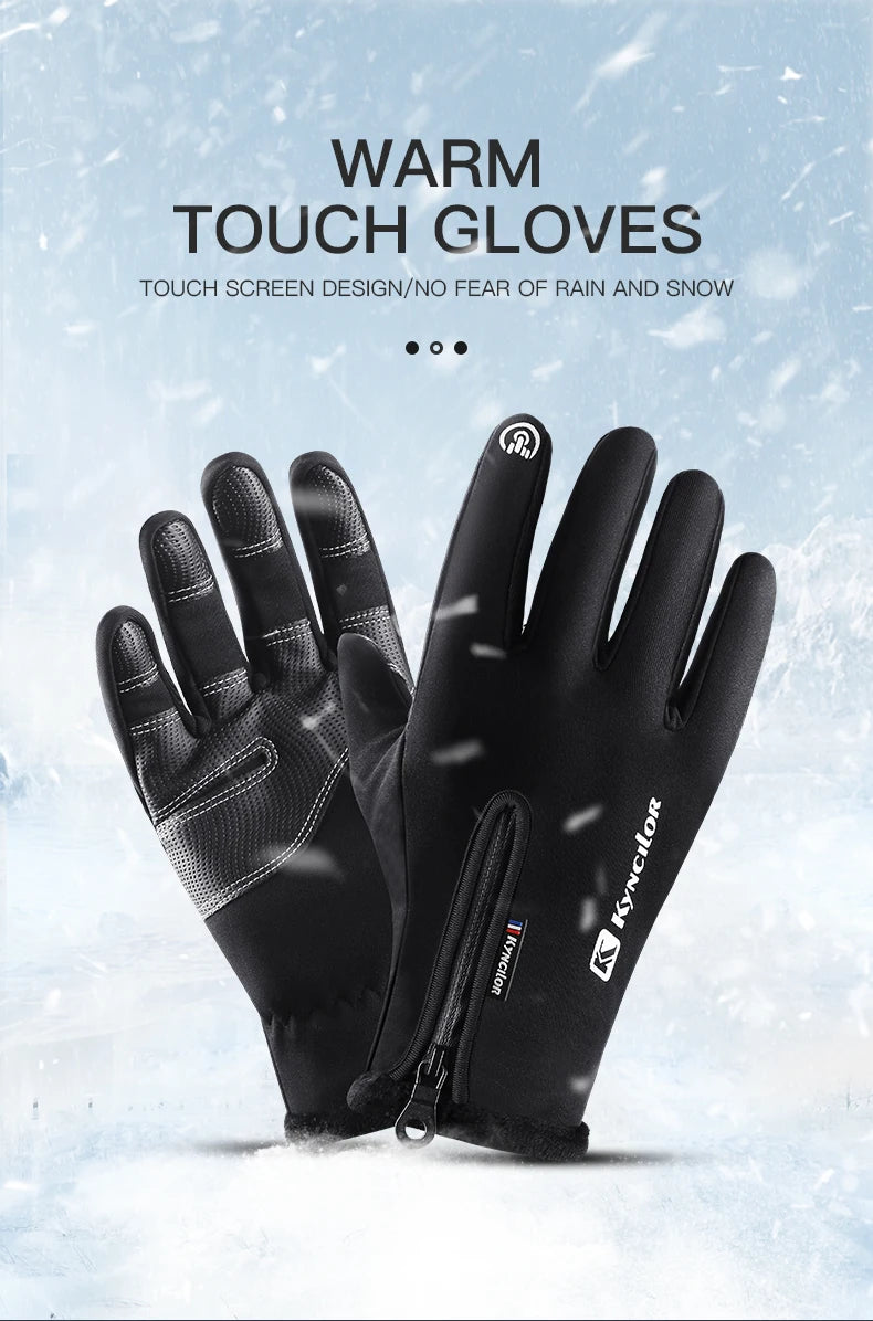 Touchscreen Waterproof Winter Cycling Gloves Full Finger Sports Riding Gloves Mountaineering & Camping
