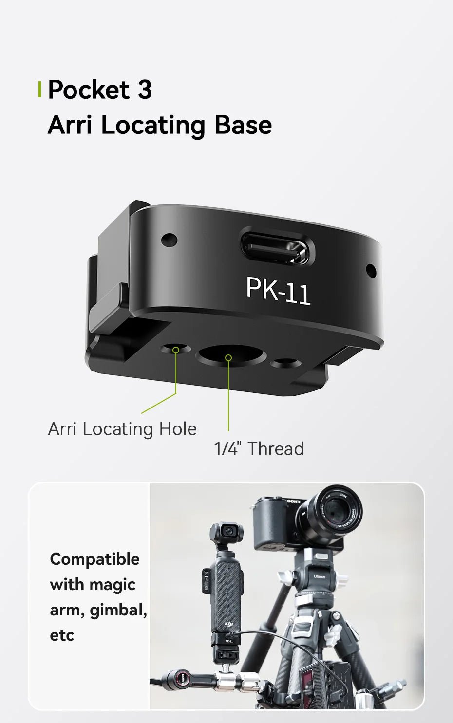 Kit de mini trípode Ulanzi Pocket 3 para DJI Osmo Pocket 3 - PK-08 + PK-11