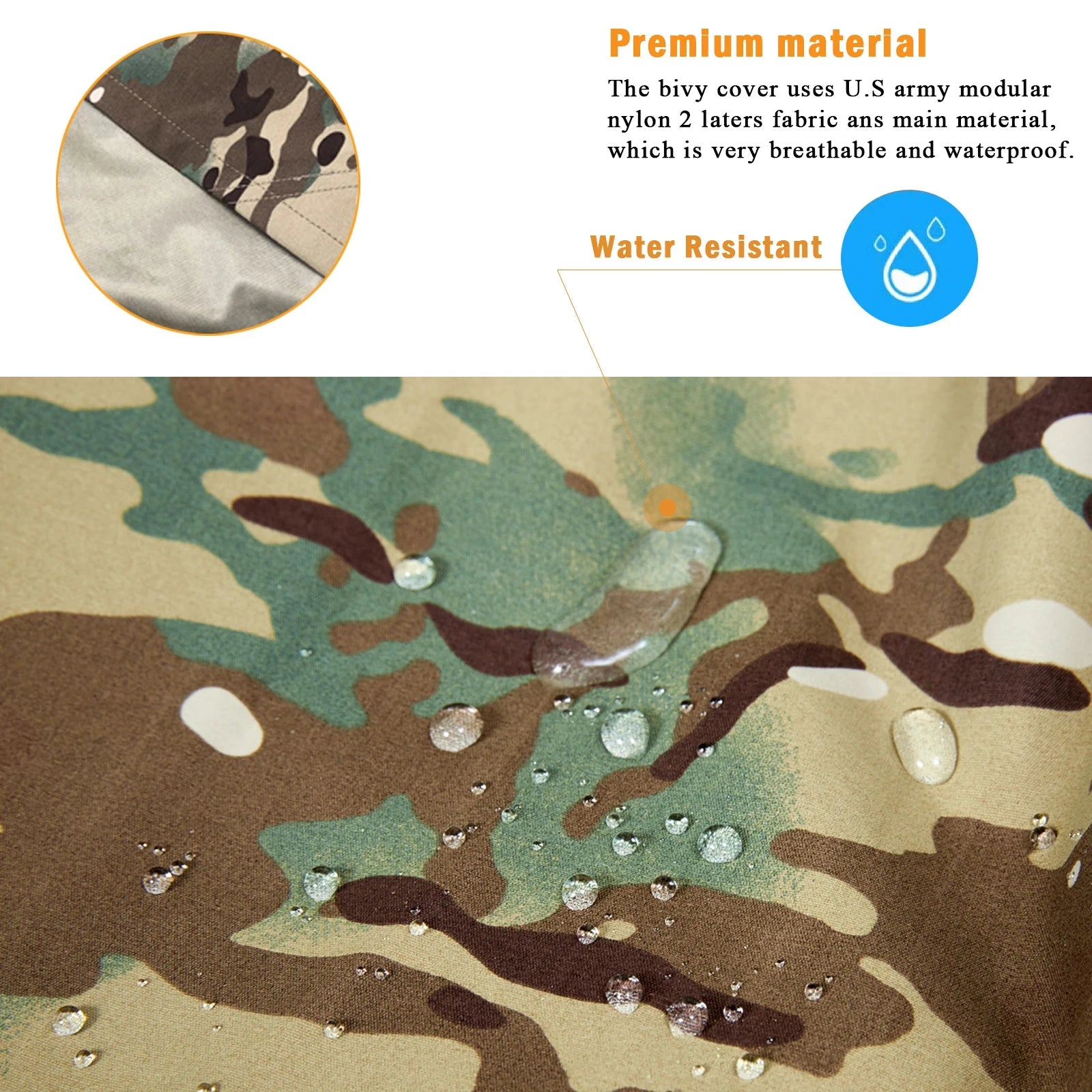 Bivy Cover Sack for Military Army Modular Sleeping System, Waterproof Outer Shell for Sleeping Bag, Minimalist Stealth Shelter Trekker Essentials
