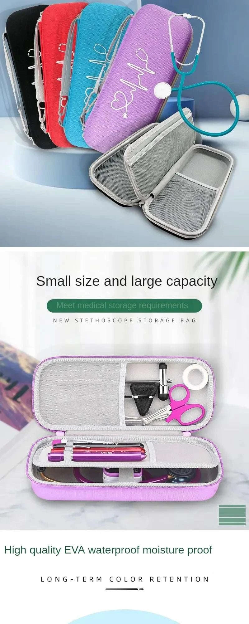 Medical Storage Case Portable Medical Storage Case – Hard Shell EVA First Aid Organizer for ...