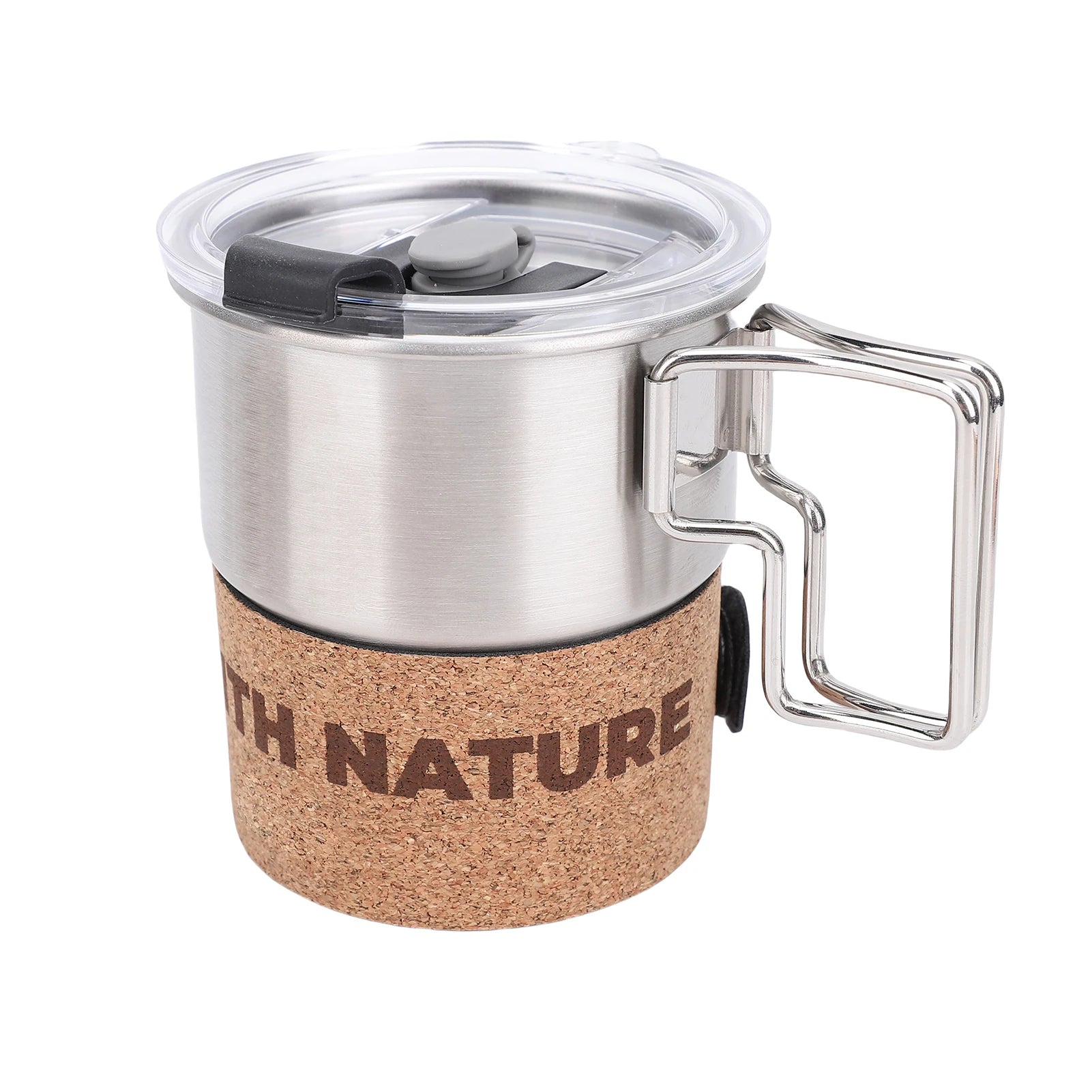 300ml Insulated Stainless Steel Camping Mug with Foldable Handle