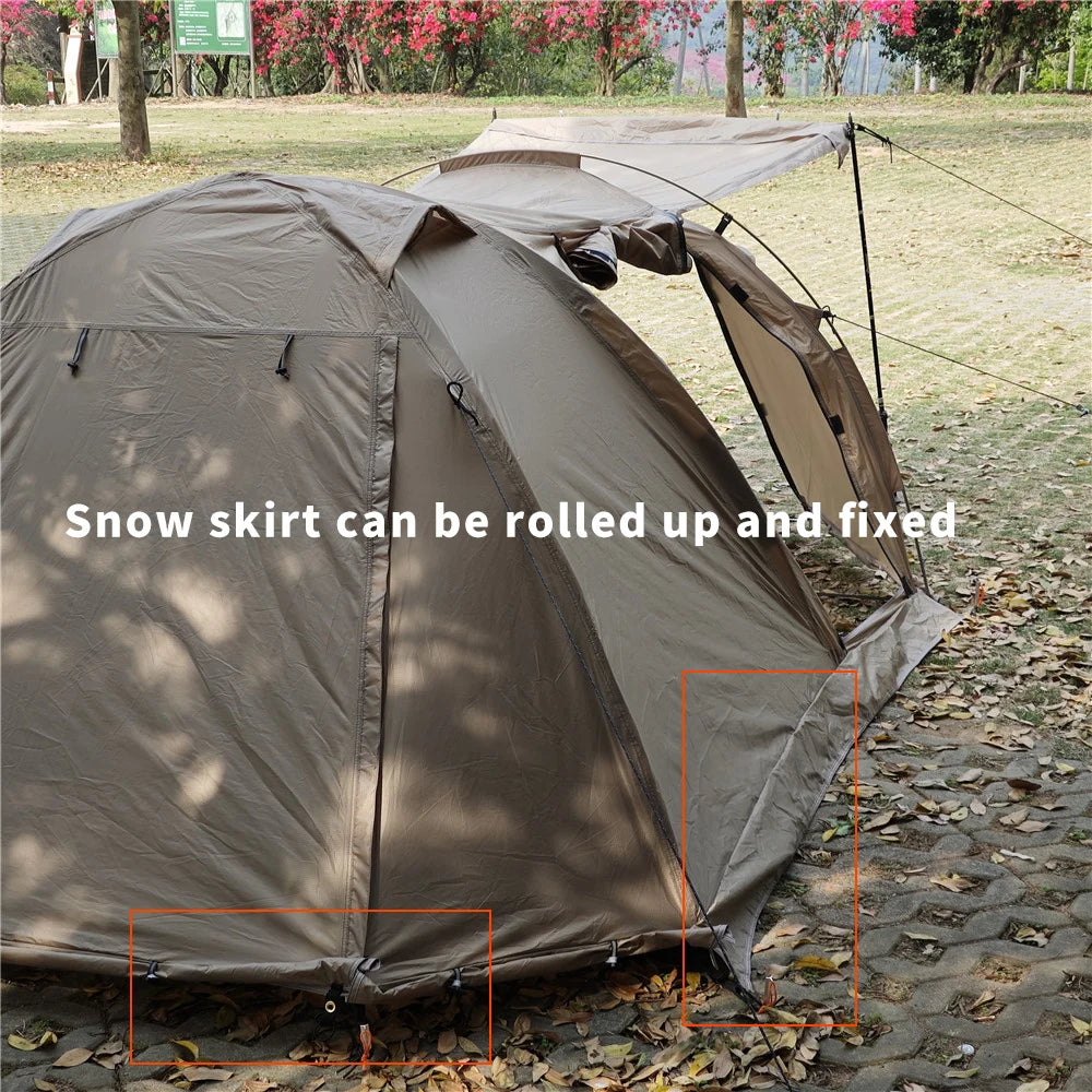 2 Person Hot Tent with Stove Jack – 4 Season Waterproof Camping Tent with Snow Skirt & Extended Vestibule Trekker Essentials