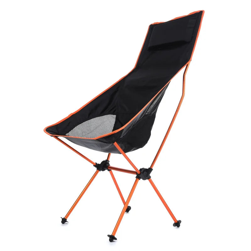 Portable Ultralight Folding Camping Chair - Oxford Fabric, Extended Length for Outdoor Fishing, BBQ, Picnic, Beach Festival
