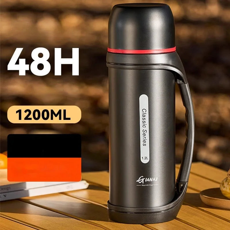 Large Capacity Camping Thermos | 2-in-1 Outdoor Travel Kettle & Cold Pot for Coffee & Hydration