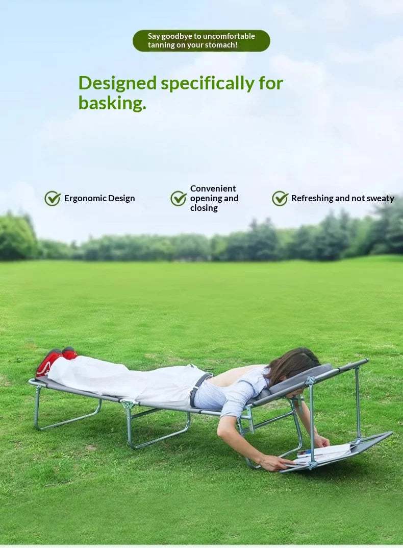 Lightweight Foldable Camping Cot Portable Aluminum Frame Elevated Bed Easy Setup Heavy Duty Single Outdoor Backpacking Camp Bed