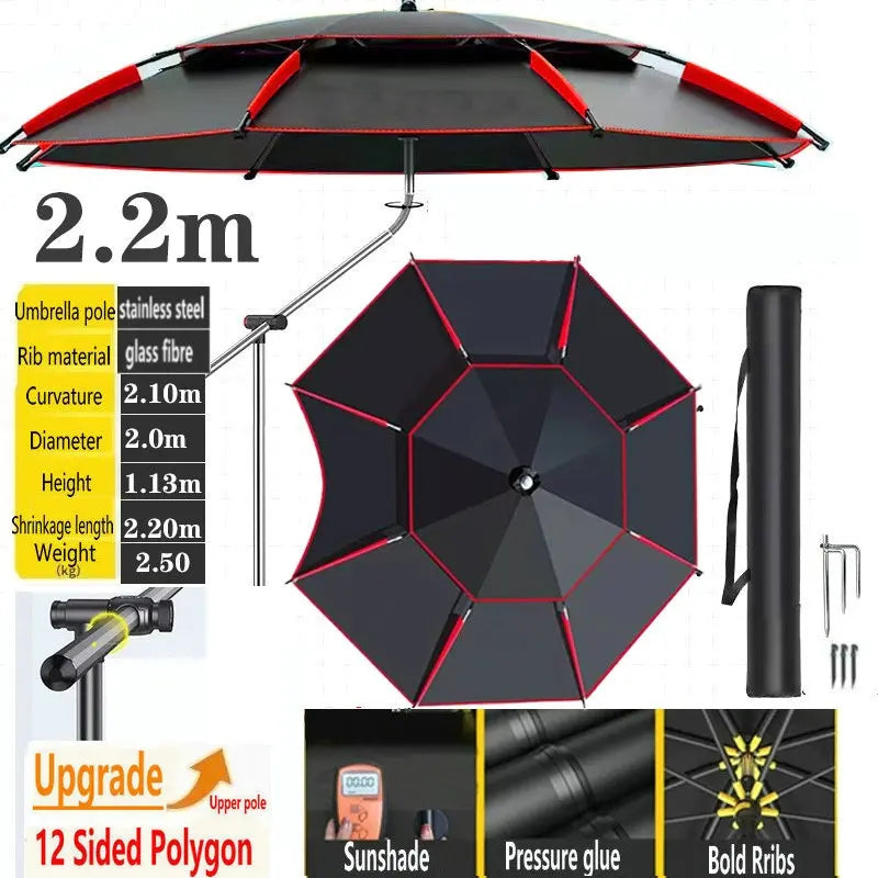 Fishing Umbrella Outdoor Sunshade Protector Thickened Version Beach Camping Backyard Large Parasol Waterproof Outdoor Umbrella Trekker Essentials
