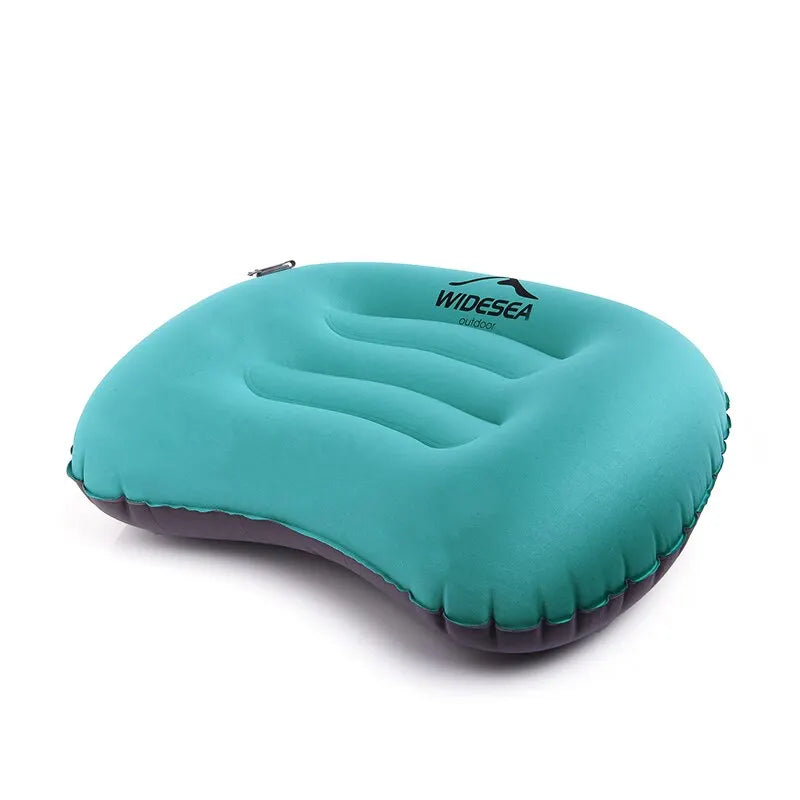 Almohada inflable portátil para acampar: cojín de aire comprimible para viajes y dormir al aire libre