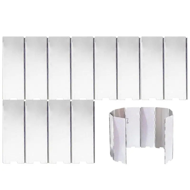 Parabrisas plegable de aleación de aluminio para estufa de camping con bolsa de transporte