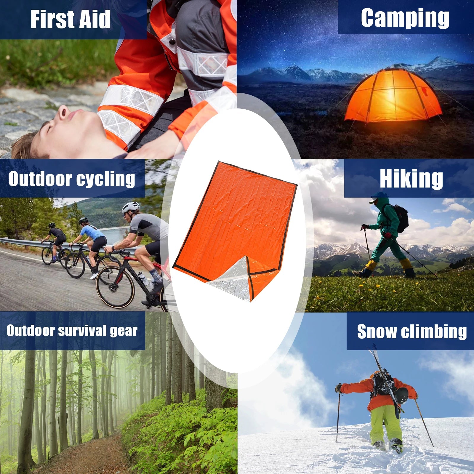 Portable Waterproof Emergency Survival Sleeping Bag Outdoor Edc Camping Gear Thermal Sack First Aid Rescue Kit Mylar Blanket Trekker Essentials
