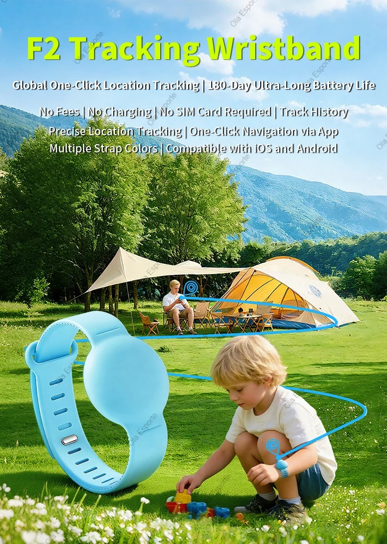 2026 Tracking Wristband Find Anti-Loss Kid Tracker Required Track History Precise Location Tracking One-Click Navigation via App Trekker Essentials