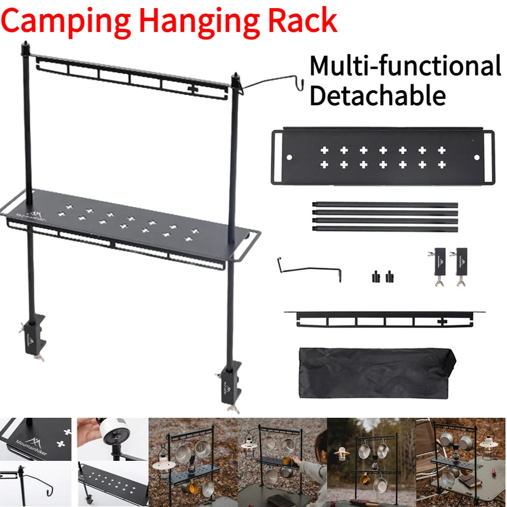 MountainHiker Camping Lantern Stand – Detachable Tabletop & Ground Light Holder, Adjustable Aluminum Alloy Lamp Bracket for Camping, Hiking & BBQ