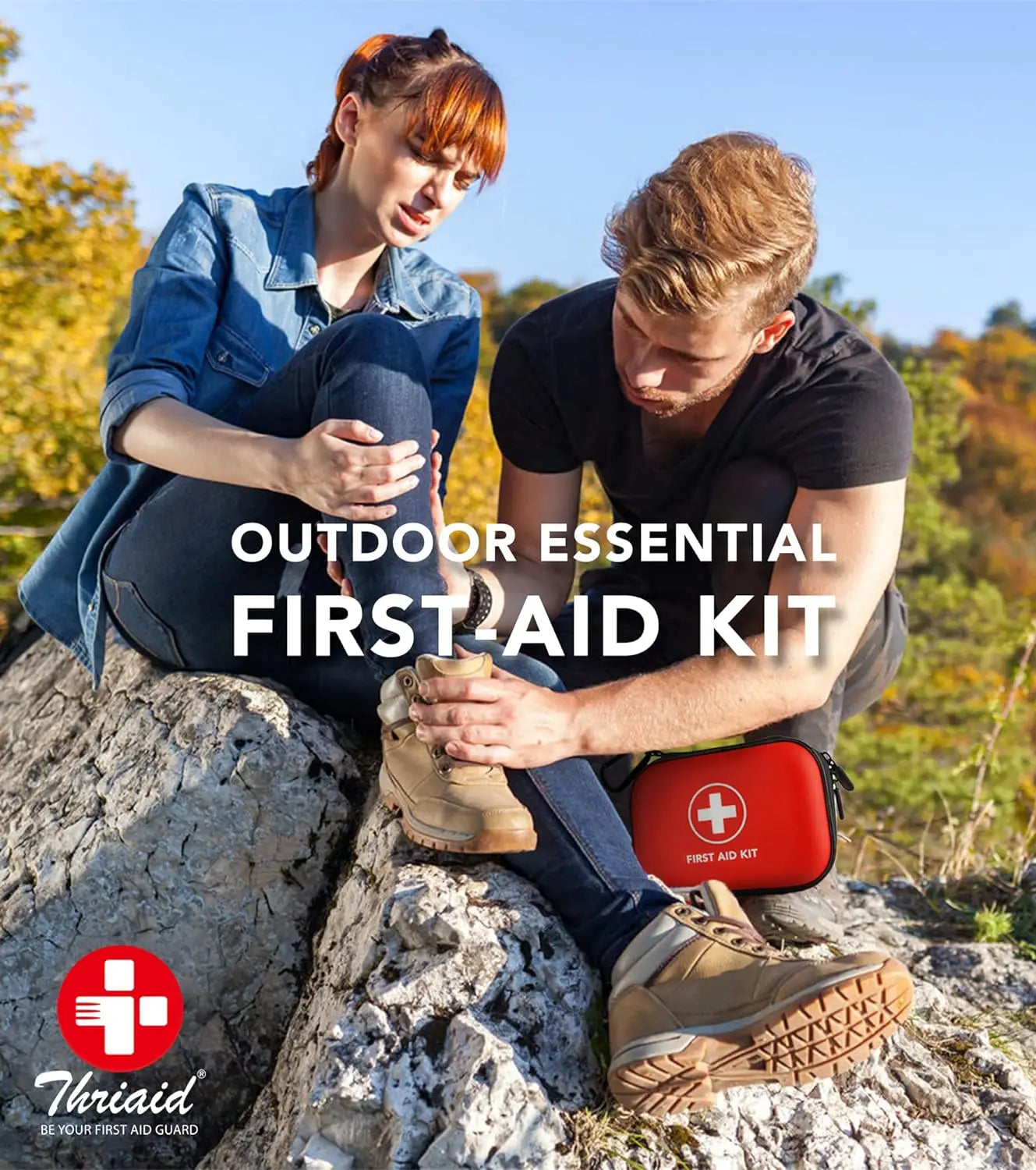 104-Piece First Aid Kit – Waterproof Hard Case Emergency Medical Kit for Travel, Home, Car & Outdoor Use Trekker Essentials
