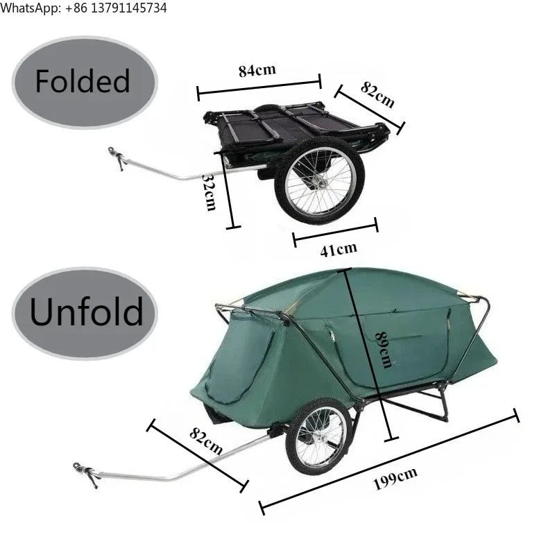 Single-Person Cycling & Hiking Trailer Tent – Automatic Pop-Up Camping Tent for Overnight Adventures Trekker Essentials