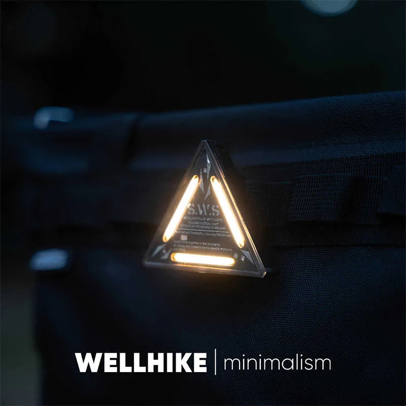 WELLHIKE Outdoor Tactical Triangle Light SWS Riding Night Light Badge Warning Backpack Decoration Camping Mini Hanging Lights Trekker Essentials