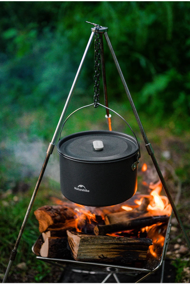 Compact Camping Cookware Set – Non-Stick Aluminum Outdoor Cooking & Picnic Kit with Teapot for 2–4 Persons