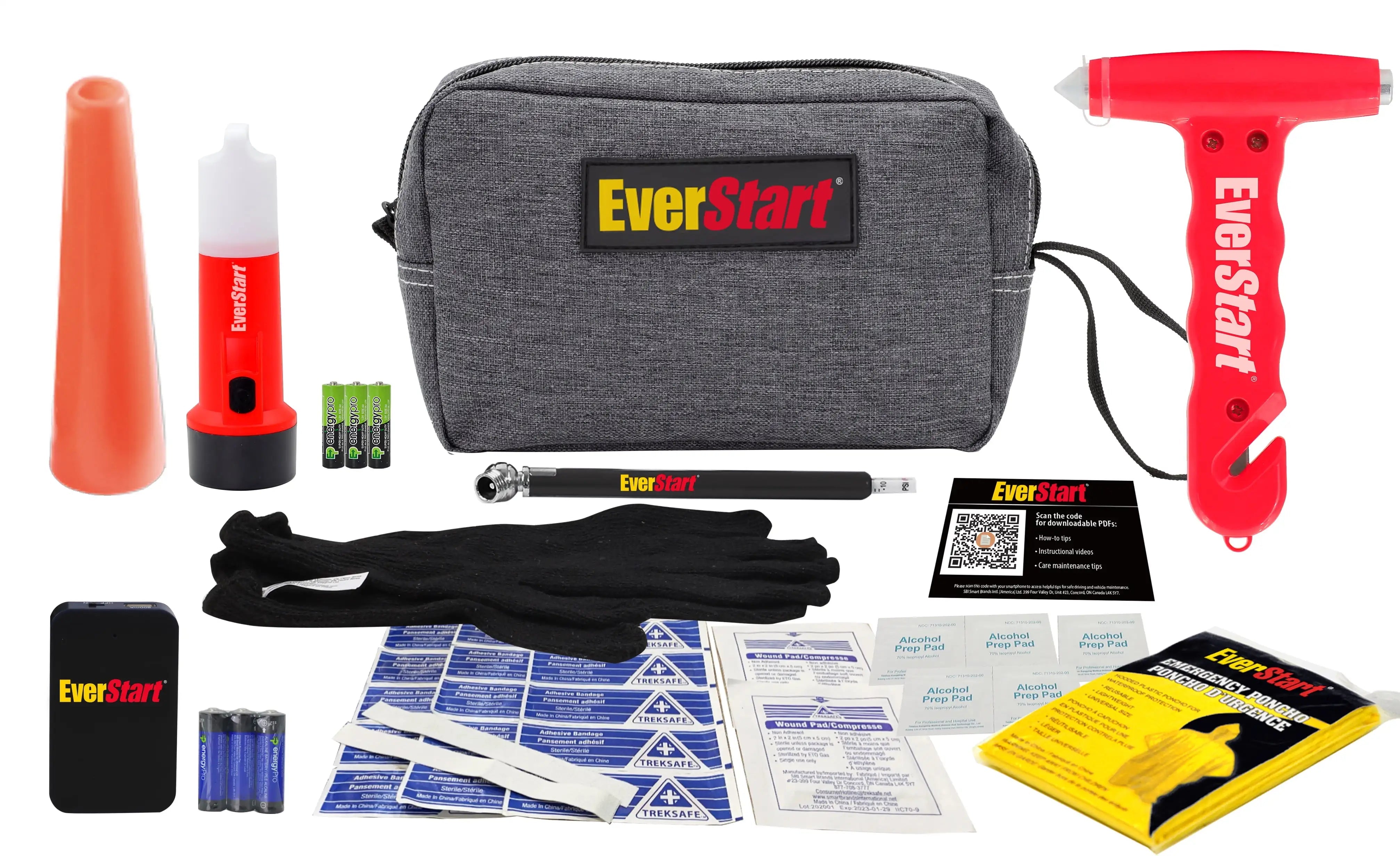 Compact Safety Kit for Car & Home - 32-Piece Emergency Roadside Assistance Set with First Aid, Flashlight & Tools. Trekker Essentials