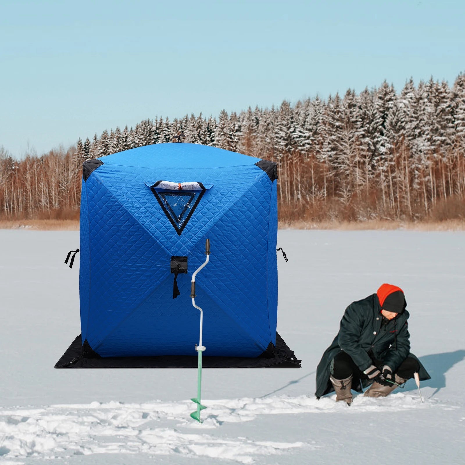 Insulated Ice Fishing Tent for 1–2 Persons – Portable Thermal Shelter Windproof Winter Camping Tent Trekker Essentials