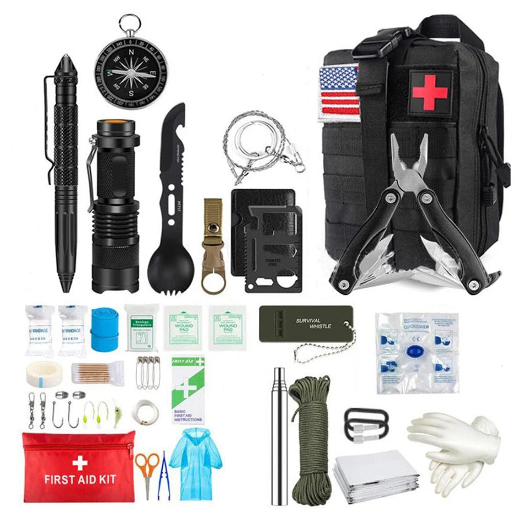 Survival First Aid Kit Survival Full Set Molle Outdoor Gear Emergency Kits Trauma Bag Camping Hiking IFAK Adventures Bag Trekker Essentials